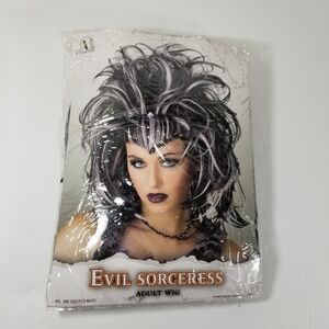 Evil Sorceress Black White Women's Halloween Costume Wig Seasonal Visions
